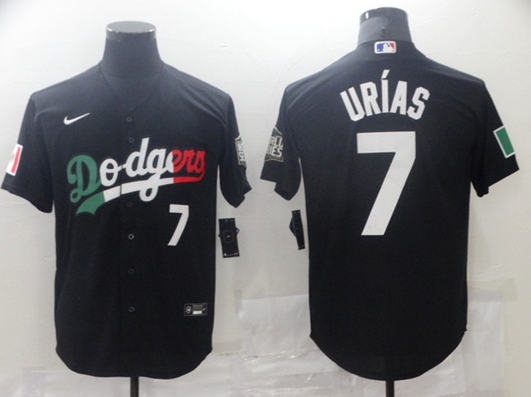 Toddler Los Angeles Dodgers #7 Julio Urias Black Cool Base Stitched Baseball Jersey